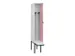 locker met bank,voor scheiding van kleding,HxBxD 2120x300x815mm,1vak