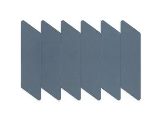 Akoestische PET-vilt parallellogram stroken blauw 30x120cm 6 stuks - 1