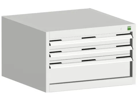 ladekast HxBxD 400x650x525mm 3laden RAL7035 front RAL7035