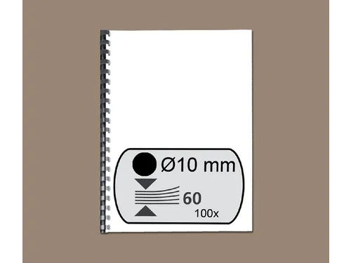Bindrug Fellowes 10mm 21-rings A4 zwart 100stuks