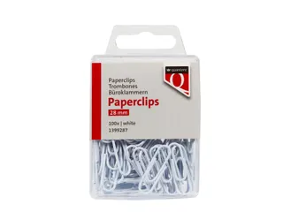 Paperclip Quantore 28mm 100 stuks wit - 1