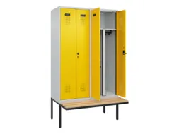 PBM-locker met bank,HxBxD 2120x1200x815mm,4vak,vak B 300mm