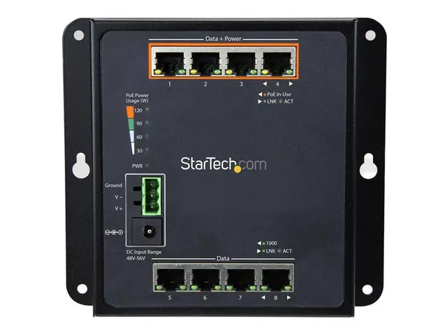 8 Poorts (4 Poe+) Gigabit Ethernet Switch Managed Wandmonteerbaar