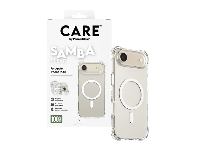 PanzerGlass CARE by Samba Case Transparent w. White MagSafe iPho