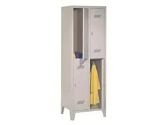 dubbeldekse locker,HxBxD 1850x600x500mm,2x2vak.,RAL7035,front RAL5010