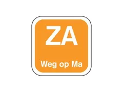 Label ZA weg op MA Oranje Afwasbaar doos 1.000st