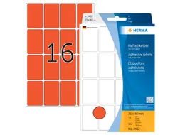 HERMA 2452 Universele etiketten 25x40mm Rood 512 stuks