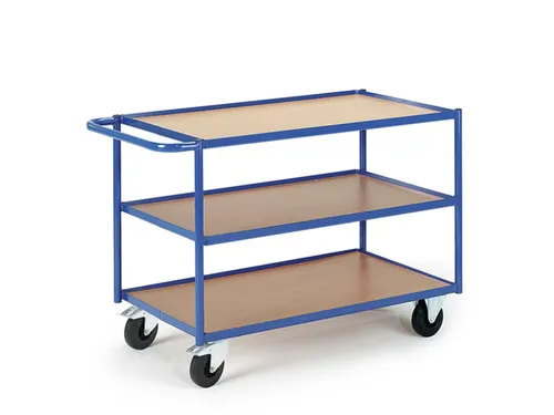 tafelwagen,draagverm. 250kg,3etage(s),laadvl. LxB 790x490mm,houtetage