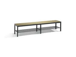 omkleedbank,HxLxD 438x2000x353mm,HPL eiken-sereno,frame staal RAL7021