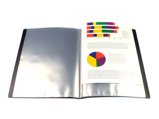 Showalbum Kangaro A4, PP, 30 tassen, zwart met insteek