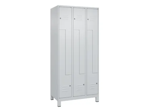 Z-garderobekast,HxBxD 1950x900x500mm,vak B 150/300mm,cil.-slot,voeten