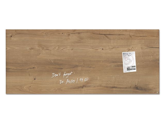 Glasmagneetbord Sigel Artverum 130x55cm Natural Wood | GlasbordShop.nl