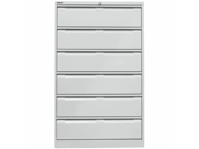 fichekast,HxBxD 1321x800x622mm,drie banen,6lade(n),romp lichtgrijs