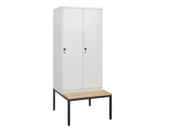 locker met bank,HxBxD 1950x800x815mm,2vak,vak B 400mm,draaigrendel