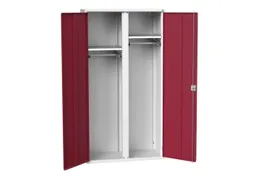 Lockerkast 2000x1050x550mm 2 vakken, dubbele vleugeldeur, RAL3004