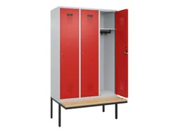 locker met bank,HxBxD 2120x1200x815mm,3vak,vak B 400mm,cilinderslot