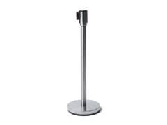 Afzetpaal Economy Chroom met 2.5 meter Zwarte trekband