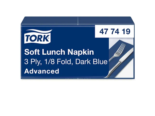 Tork 477419 Soft Lunchservet Advanced Donkerblauw 33x33cm