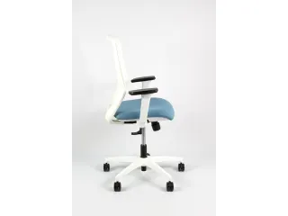 Bureaustoel EN1335 Linea Tekna White 01 l.blauw/wit met 3D armleuning - 3