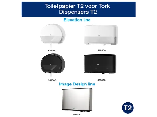 Toiletpapier Tork T2 120280 Advanced 2-laags 170m Mini Jumbo