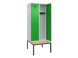 locker met bank,HxBxD 2120x800x815mm,2vak,vak B 400mm,cilinderslot