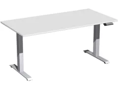 Elektrisch ihv bureau,HxBxD 630-1280x1600x800mm,blad lichtgrijs