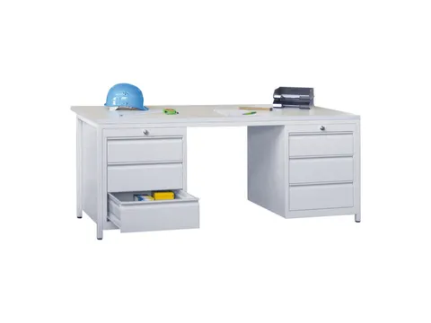 Bureau De Prestige Hxlxp 720X1700X800Mm 6Tiroirs Ral7035 Façade Ral70