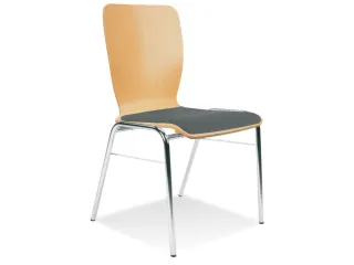 Houten Kuipstoel Beukenhouten Zitschaal Zitkussen Bekleding Antraciet - 2