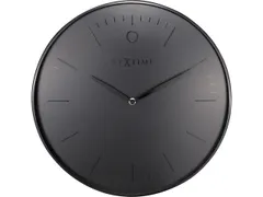Wandklok NeXtime Glamour Ø40cm metaal zwart streepaanduiding
