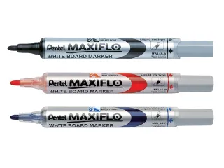Viltstift Pentel MWL5 Maxiflo whiteboard zwart 1mm - 3