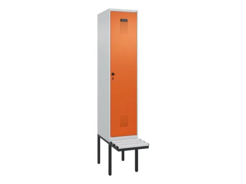 locker met bank,voor scheiding van kleding,HxBxD 2120x400x815mm,1vak