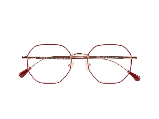 Leesbril I Need You +3.00 dpt Yoko rood-koper