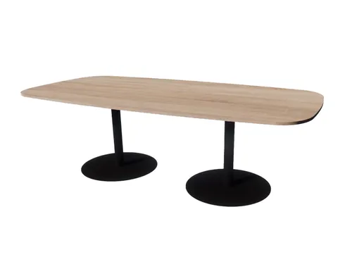 Linesto vergadertafel 240x120 deens ovaal robson eiken 25mm zwart