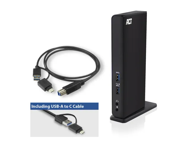 Dockingstation ACT USB-C Dual Monitor met laadpoort