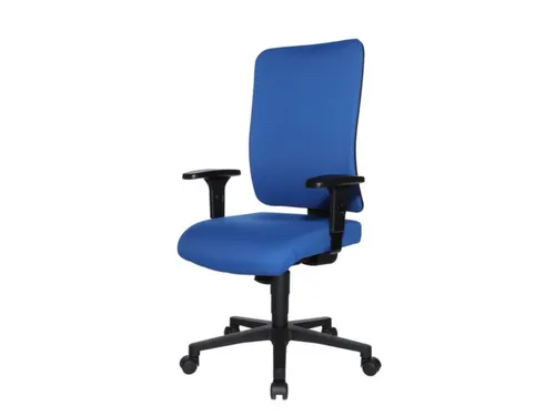 Bureaustoel,Synchroonmech.,M. Armleuningen,Zitting Stof Blauw