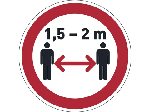 Verwijderbare vloersticker afstand houden