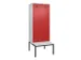 locker met bank,voor scheiding van kleding,HxBxD 2120x800x815mm,2vak