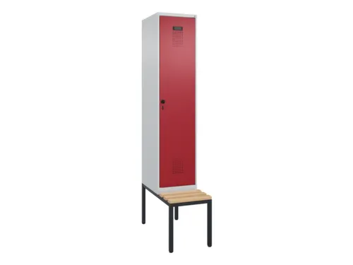 locker met bank,HxBxD 2120x400x815mm,1vak,vak B 400mm,draaigrendel