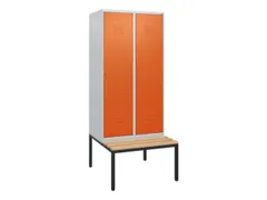 locker met bank,HxBxD 1950x800x815mm,2vak,vak B 400mm,cil.-slot