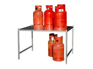 onderstel v. gasflessen,v. gasfles tot 11kg,HxBxD 850x1300x1000mm - 2