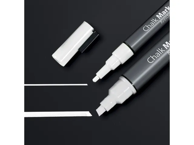 Marqueur de craie effaable Sigel 1-2mm & 1-5mm 2 pces blanc