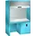 pc-kast,HxBxD 1900x1434x725mm,toetsenbordblad,romp RAL 5012
