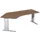 In hoogte verstelbaar hoekbureau 680-820x2166x1130mm noten zilver