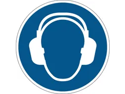 Vloermarkeringssticker Blauw Gebruik Gehoorbescherming 430mm