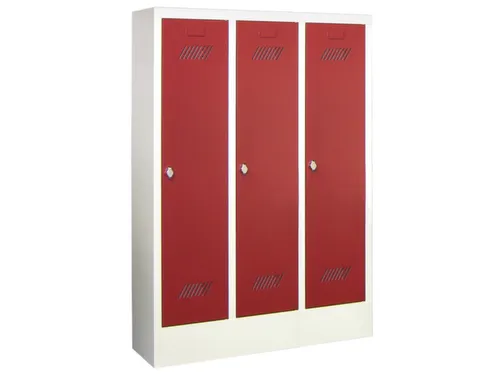 lockerkast v. kinderen,HxBxD 1300x780x300mm,3vak,RAL7035,front RAL3000