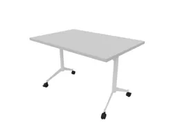klaptafel,HxBxD 750x1200x800mm,hoekig,T-voet wit,ovale buis,blad grijs
