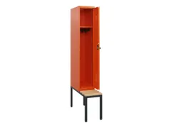 locker met bank,HxBxD 1950x300x815mm,1vak,vak B 300mm,draaigrendel