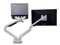 Devon Dubbel Monitorarm (1 scherm + 1 laptop) - Zilver