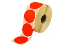 Etiket Rond Fluor Rood 35mm Op rol 2000 Stuks
