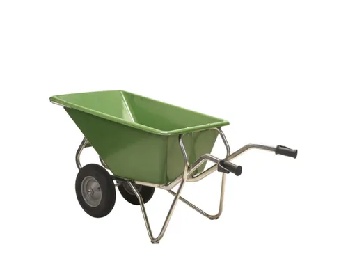 aluminium kruiwagen,160l,HxBxD 800x680x1600mm,PP-bak,groen,aluminium